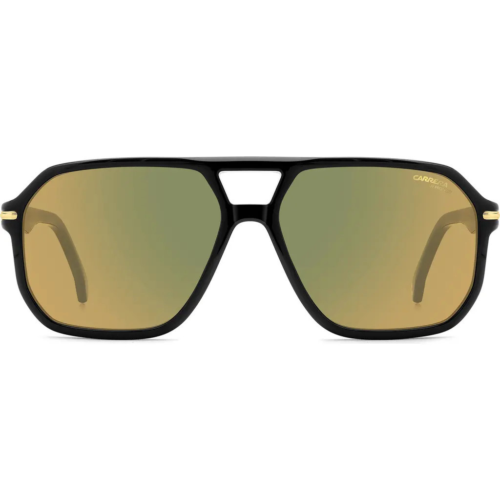 Carrera Eyewear 59mm Square Sunglasses in Black Yellow at Nordstrom | Nordstrom
