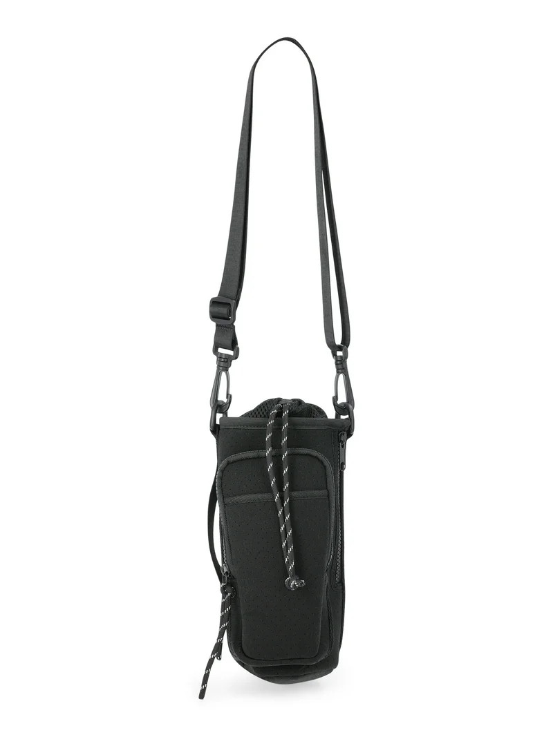 No Boundaries Women's Neoprene Crossbody Bucket Bag, Black Soot | Walmart (US)