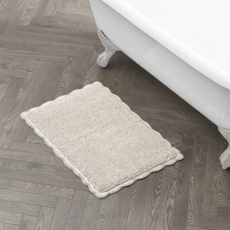 Laura Ashley Heathered Crochet Border Bath Rug | Wayfair North America