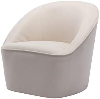 WOVENBYRD Barrel Swivel Chair, Cream Fabric | Amazon (US)
