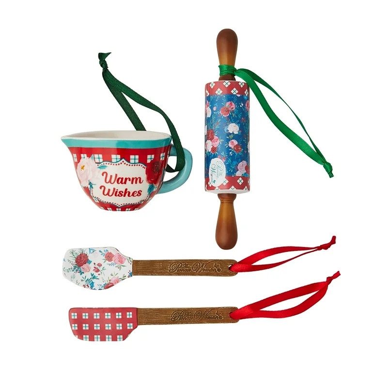 The Pioneer Woman Kitchen Christmas Ornament Bundle, 4 Count | Walmart (US)
