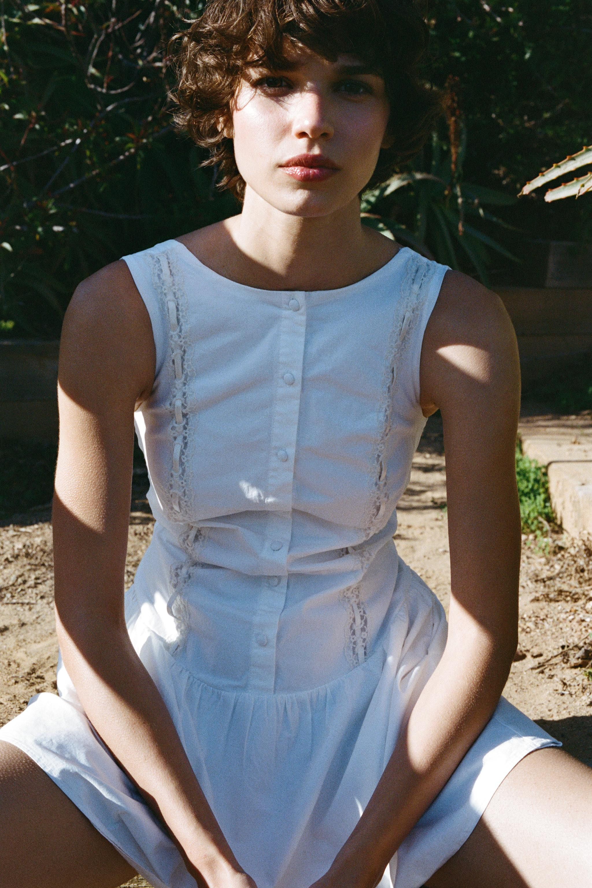 POPLIN LACE DRESS | Zara US