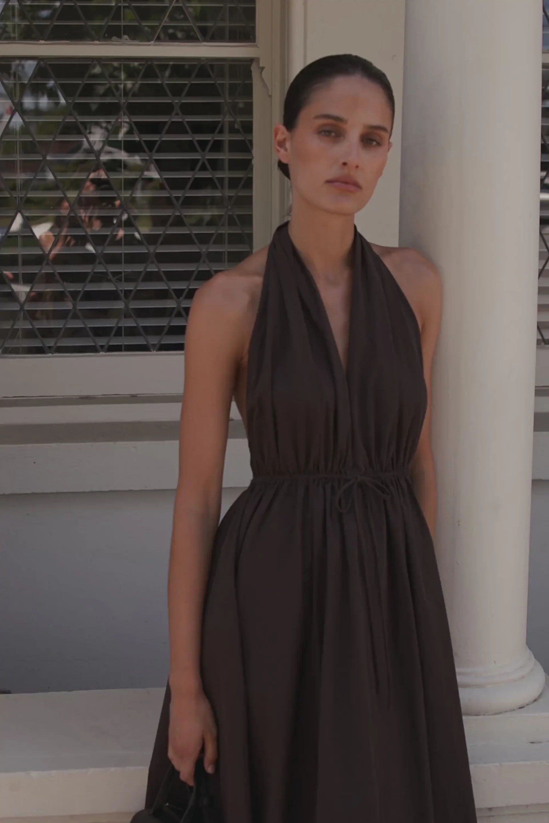 TAMMY BURNT CHOC POPLIN MIDI DRESS | DISSH