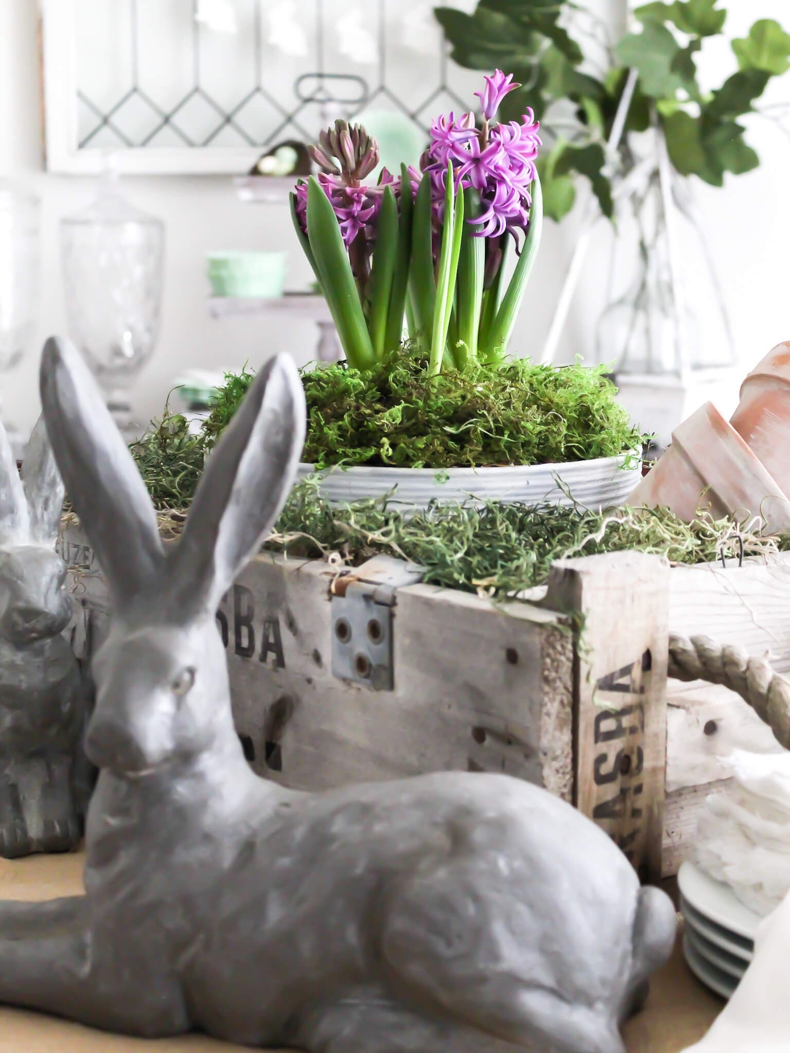 Bring the outdoors in for Easter by making a beautiful centerpiece with a DIY aged flower planter and some bunnies! 

#LTKHome #LTKSeasonal #LTKStyleTip