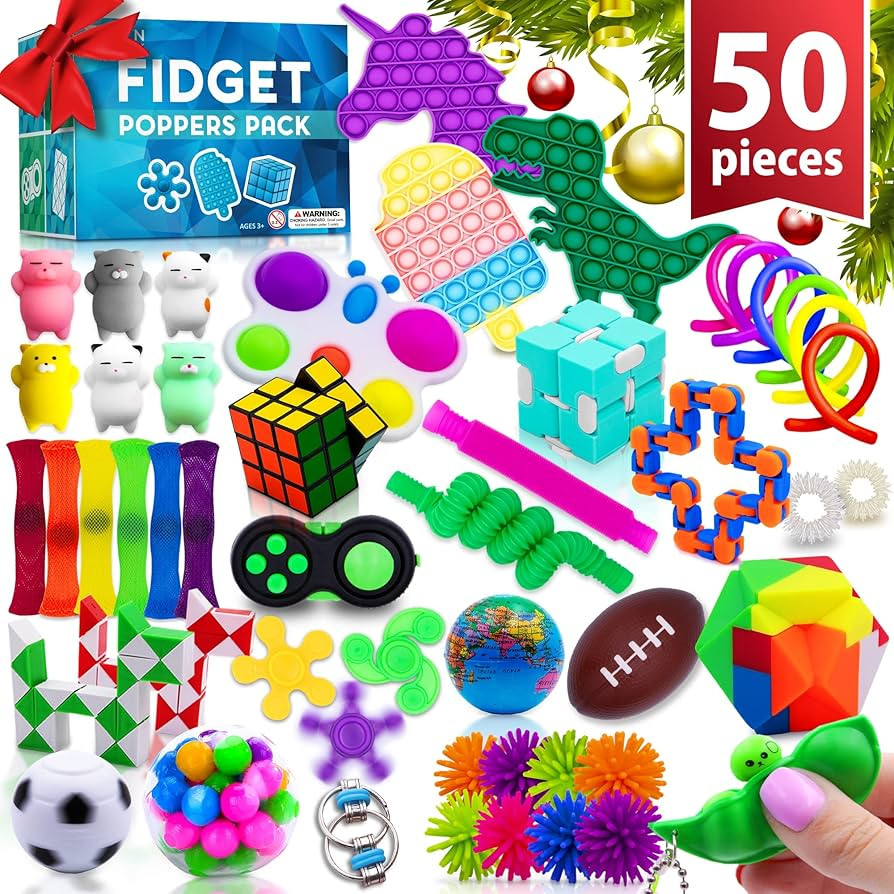 Fidget Toys Pack 50 Pcs – Party Favors for Kids 8-12, Stocking Stuffers for Kids, Bulk Sensory ... | Amazon (US)