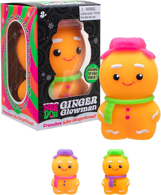 Schylling NeeDoh Squishmas Ginger Glowman - Christmas Squeeze Toy - Satisfying Snow-Like Crunch -... | Amazon (US)