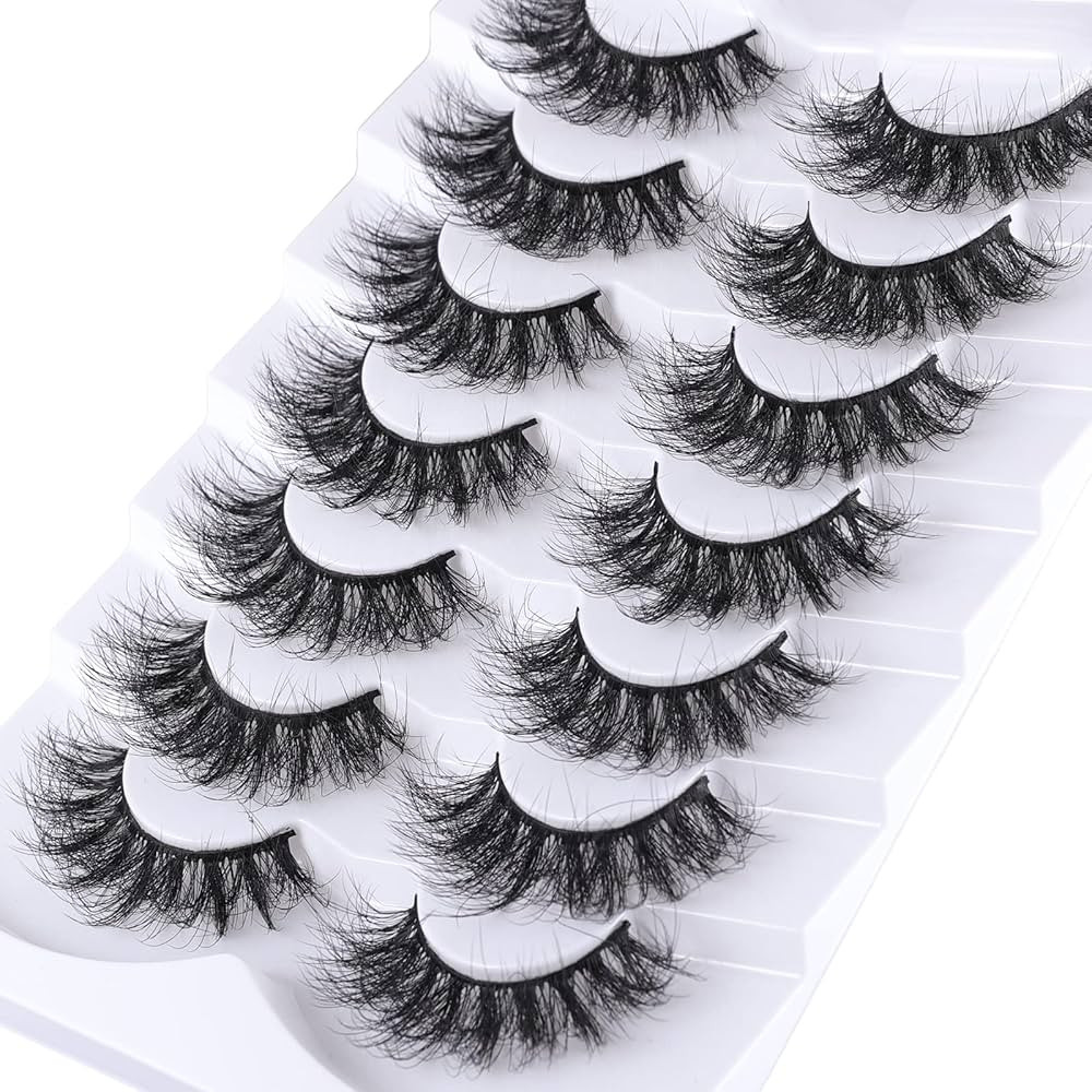 False Eyelashes Cat Eye Faux Mink Lashes Natural Look Fluffy Wispy Lashes That Look Like Extensio... | Amazon (US)