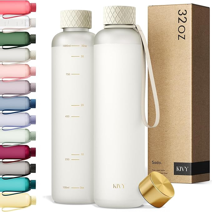 KIVY Slim Water Bottle 32oz [Lightweight & Shatterproof] Fits Cupholder & Backpack - Dishwasher s... | Amazon (US)