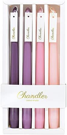 Chandler 4 Pieces Taper Candles 10" Inch 8 Hour Long Burn Long Scented Candle Smokeless Dripless for | Amazon (US)
