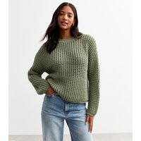 Women's Green Moss Stitch Crew-Neck Jumper New Look | New Look (UK)