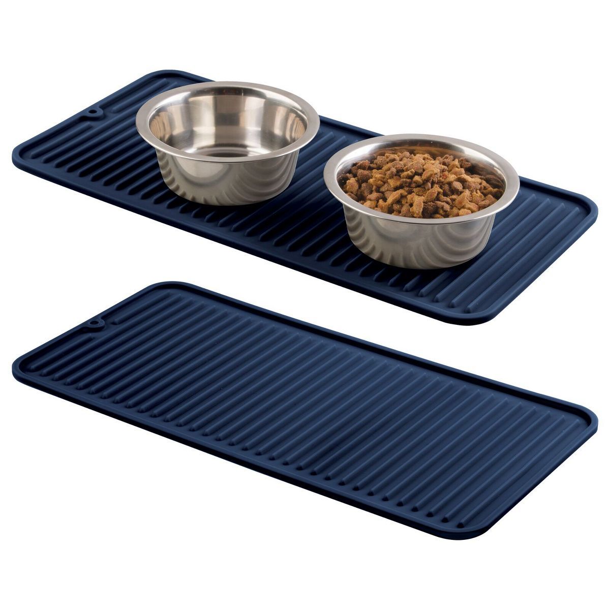 mDesign Silicone Pet Food/Water Bowl Feeding Mat for Dogs, Small, 2 Pack | Target
