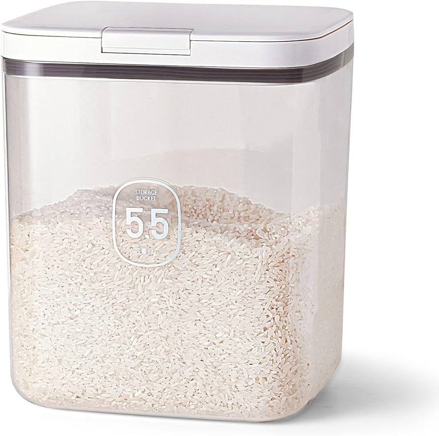 Flour Container - 5.5 L /5.81qt/5kg Large Flour Dispenser Keep Your Flour Fresh and Dry Easily wi... | Amazon (US)