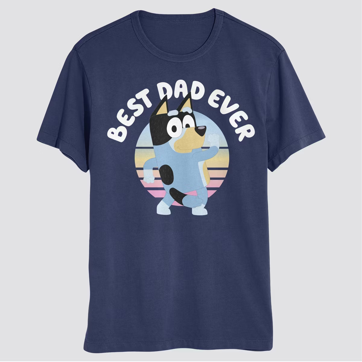 Men's Bluey Best Dad Ever Short Sleeve T-Shirt - Navy Blue L | Target