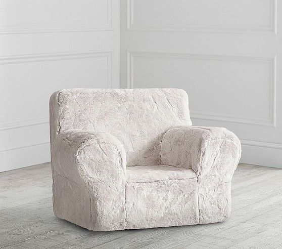 Gray Faux Fur Anywhere Chair® | Pottery Barn Kids