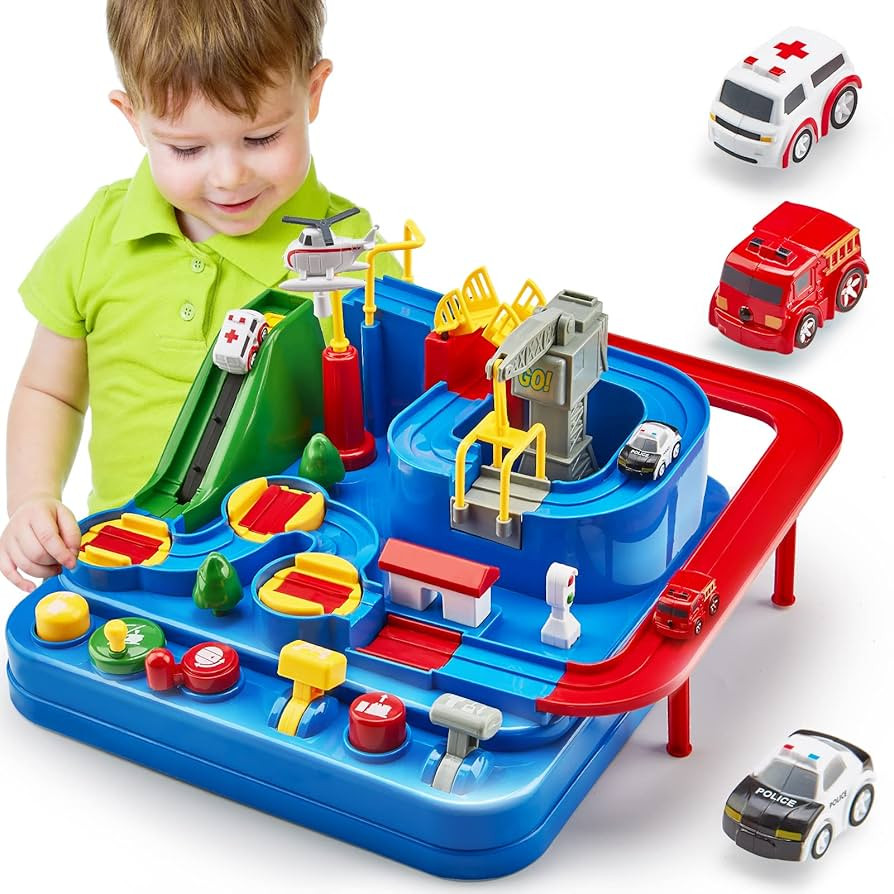 Toys for 3 Year Old Boys - Stem Kids Toys 3-5, Large Race Track, 3 Year Old Boy Gift, Car Playset... | Amazon (US)