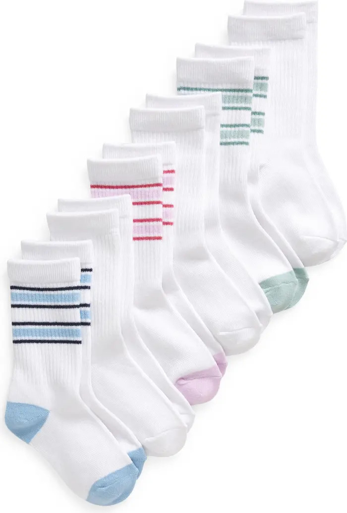 White- Multi Stripe Crew Pack | Nordstrom