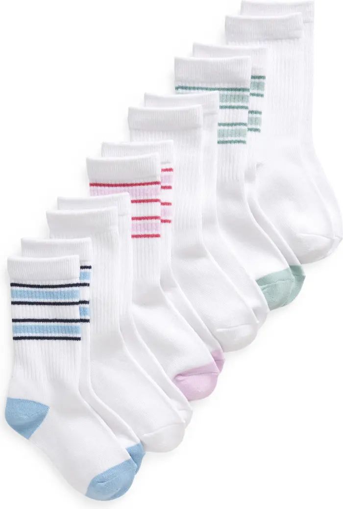 Nordstrom Kids' Assorted 6-Pack Stripe Rib Crew Socks | Nordstrom | Nordstrom