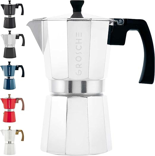 GROSCHE Milano Moka Pot | 6 Espresso Cup - 9.3 oz | Stovetop Espresso Percolator & Coffee Maker ... | Amazon (US)
