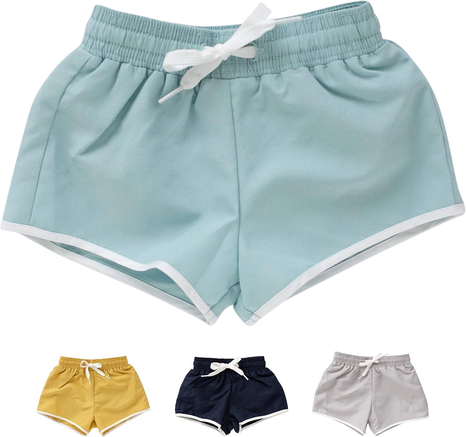 Sisterly Market Baby Toddler Boys Swimsuit, Short Swim Shorts with Elastic Waistband, Solid Swimw... | Amazon (US)