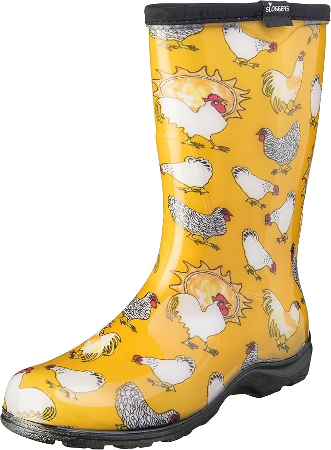 Sloggers Women's Waterproof Rain and Garden Boot with Comfort Insole, Chickens Daffodil Yellow, S... | Amazon (US)