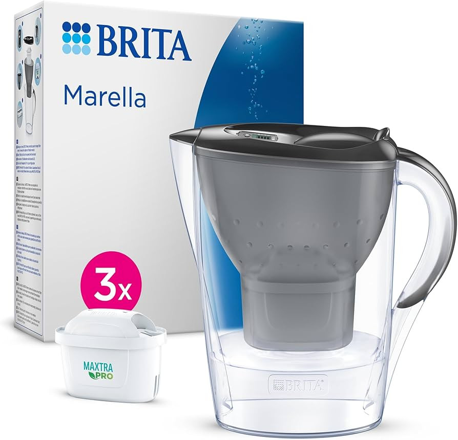 BRITA Wasserfilter Kanne Marella graphit (2,4l) inkl. 3x MAXTRA PRO All-in-1 Kartusche – Filter... | Amazon (DE)