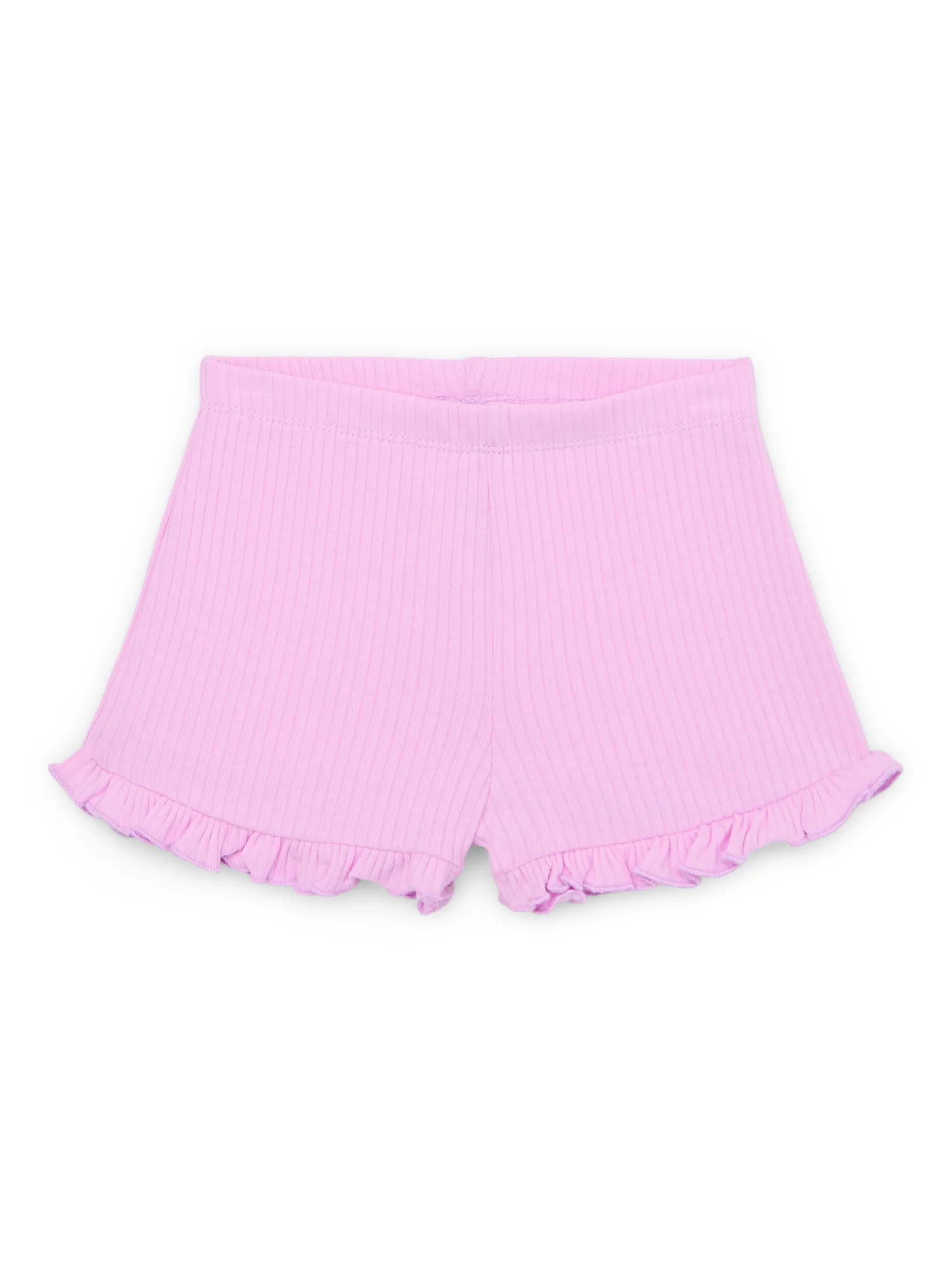 Garanimals Baby Girl Ruffle Edge Ribbed Shorts, Sizes 0-24 Months | Walmart (US)