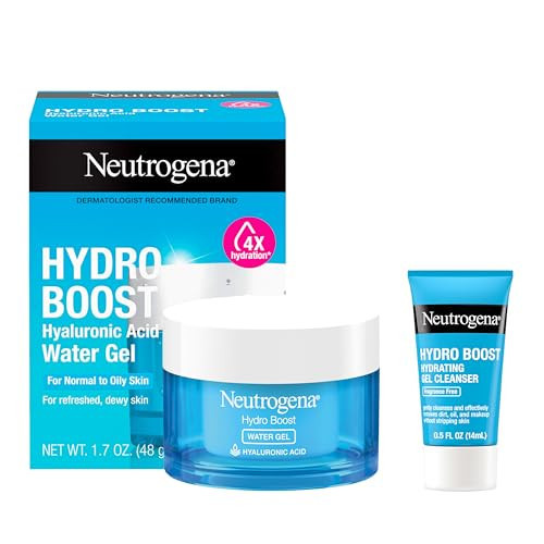 Neutrogena Hydro Boost Water Gel, Hyaluronic Acid Facial Moisturizer for Normal to Oily Skin, Hydrating Face Moisturizer, 1.7 fl. oz + Trial Size Hydro Boost Facial Cleanser, 0.5 fl. oz | Amazon (US)