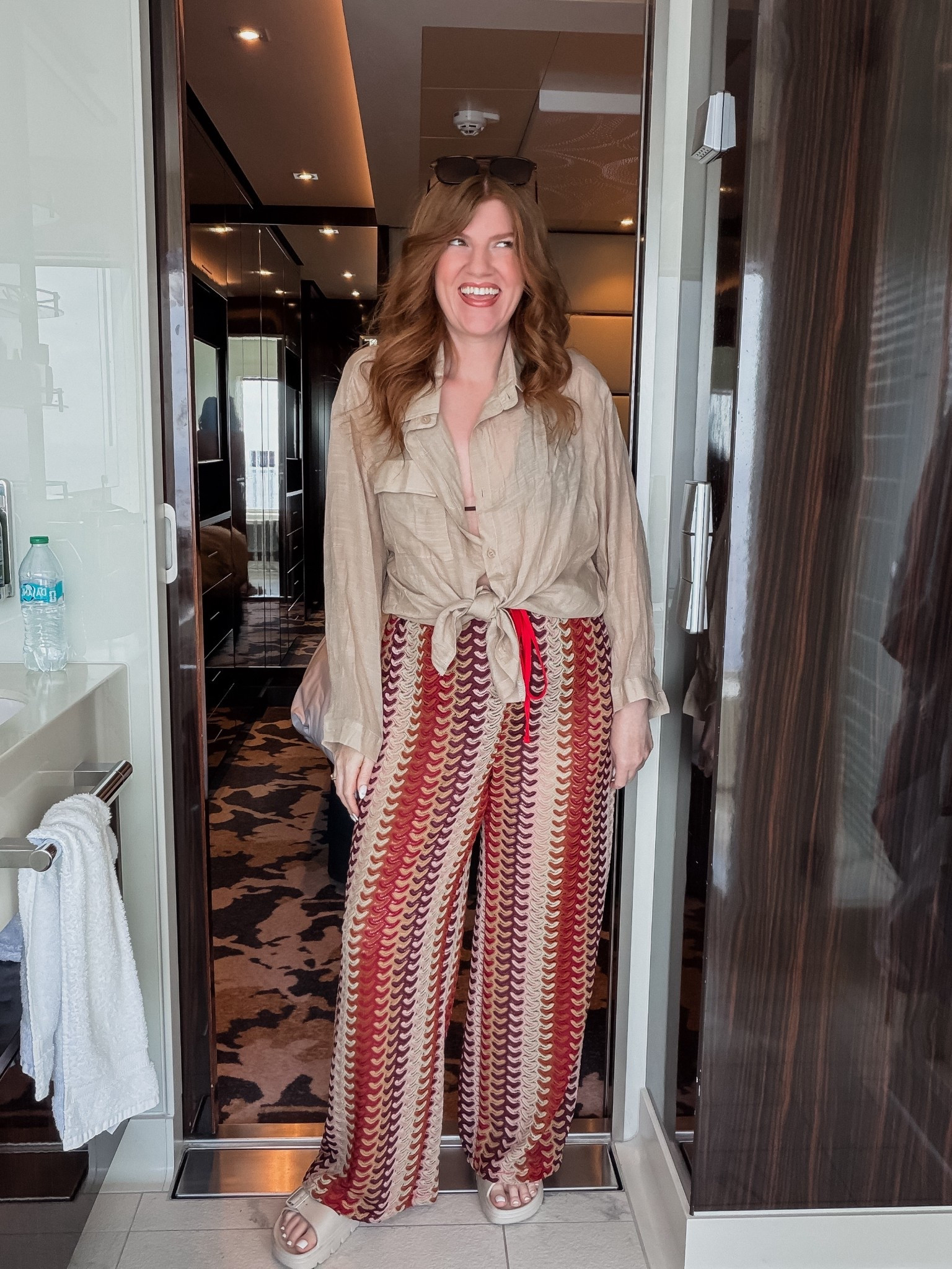 Swimsuit outfit first day on the cruise. I’m loving these pants!! 

#LTKootd #LTKPetite #LTKSwim