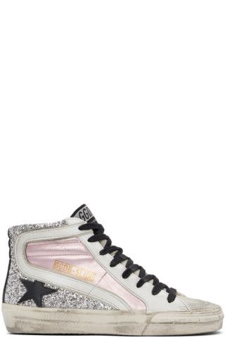 Pink & Silver Slide Sneakers | SSENSE