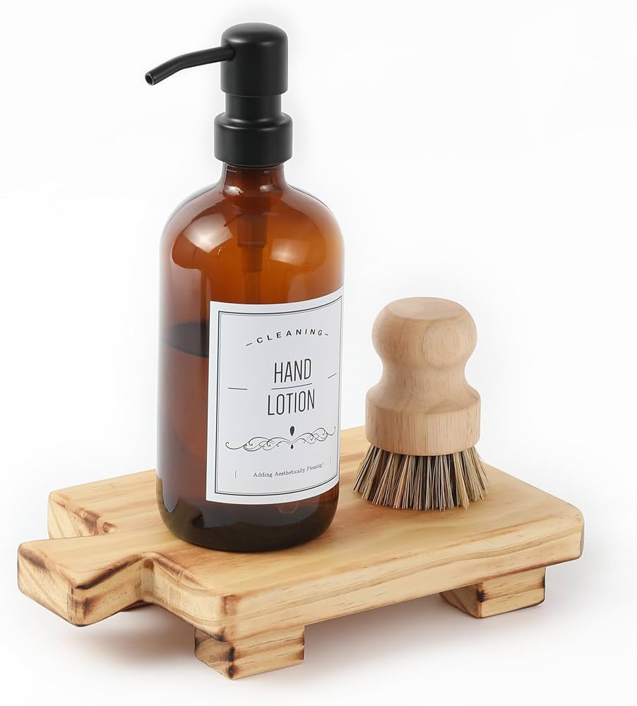 Wood Pedestal Stand, Farmhouse Wood Riser, Display Stool for Bathroom Kitchen Sink, Soap Tray, Ca... | Amazon (CA)
