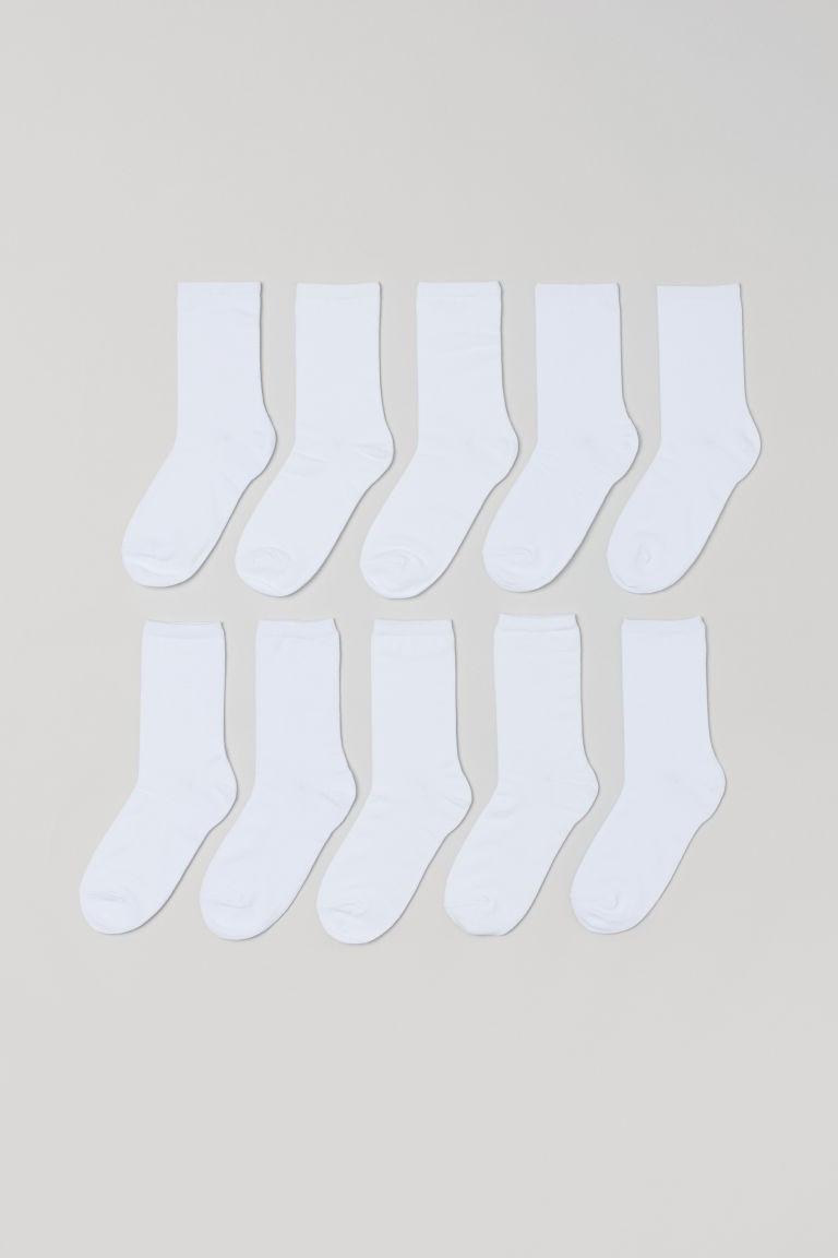 H & M - 10-pack Socks - White | H&M (US + CA)