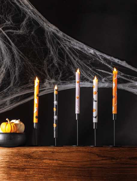 White Halloween Led Taper Candle | Mud Pie