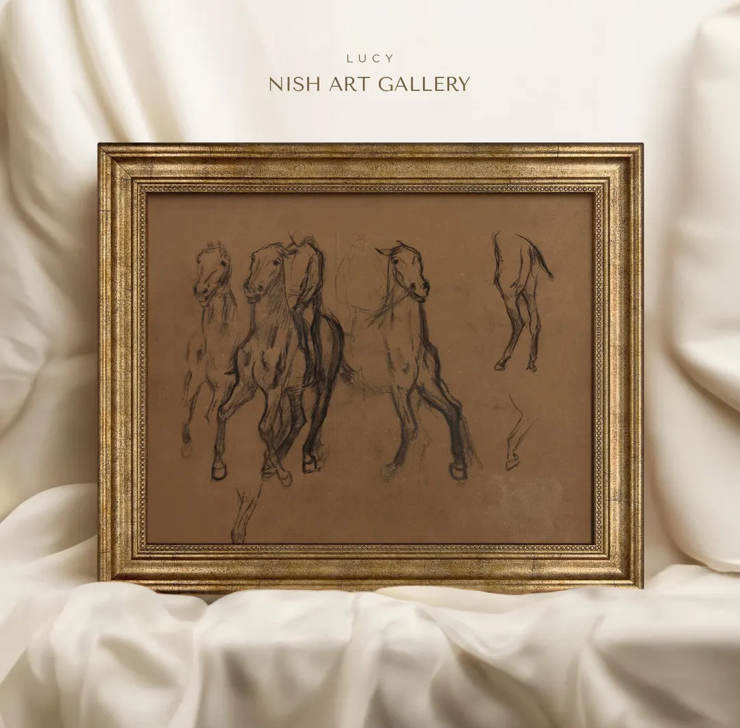 Framed Vintage Horse Sketch Print: Rustic Farmhouse Wall Art #14 | Etsy (US)