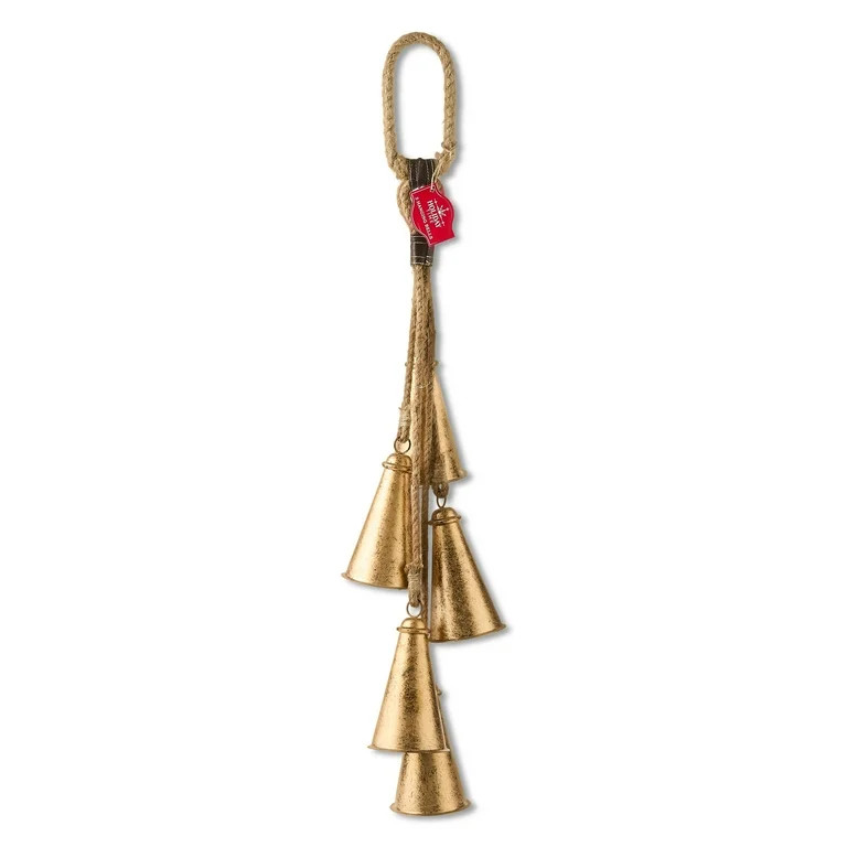 Metal Bells Hanging Christmas Decoration, Antique Gold, 32", by Holiday Time | Walmart (US)