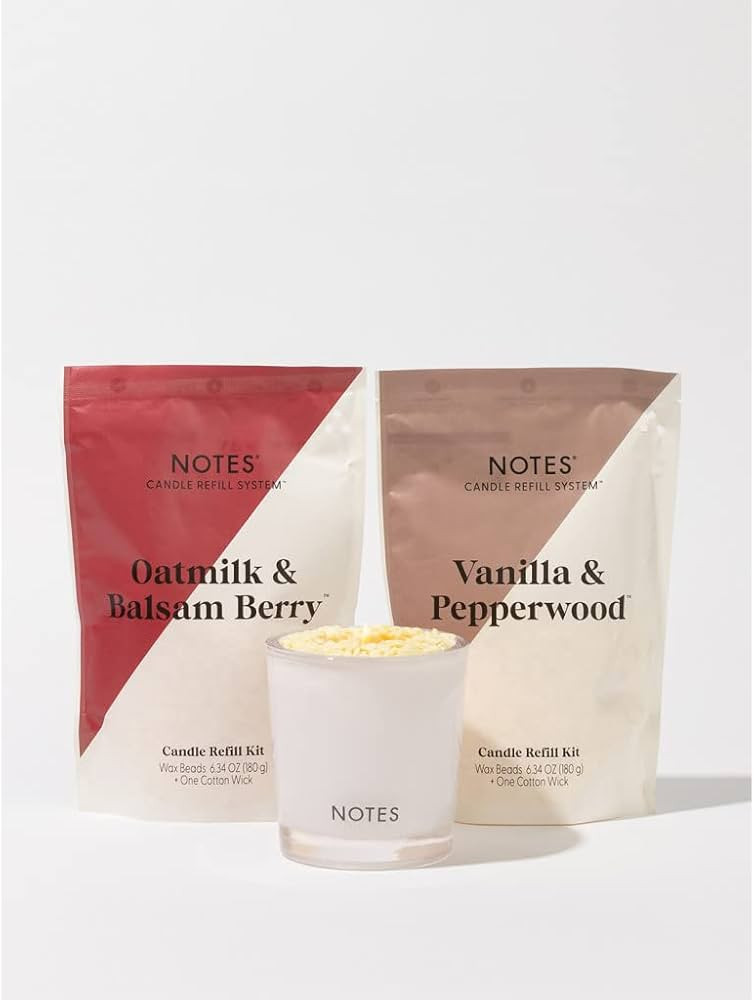 NOTES Sustainable Candle Refill Kit | Non-Toxic Fragrance, Natural Wax, Wick, Reusable Clean Out ... | Amazon (US)