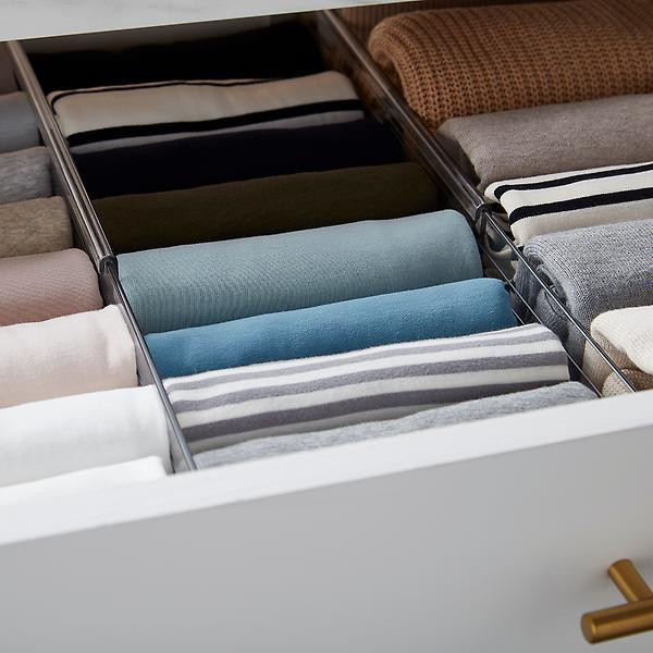 Clear Expandable Deep Drawer Dividers Set of 2 | The Container Store