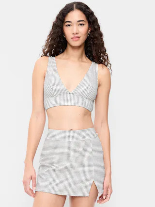 Pique Longline Bikini Swim Top | Old Navy (US)