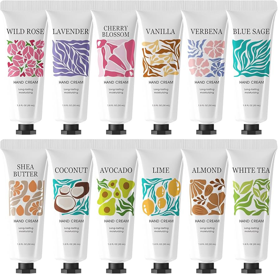 12 Pack Hand Cream for Dry Hand Lotion Natural Plant Fragrance, Stocking Stuffers for Girl Christ... | Amazon (US)
