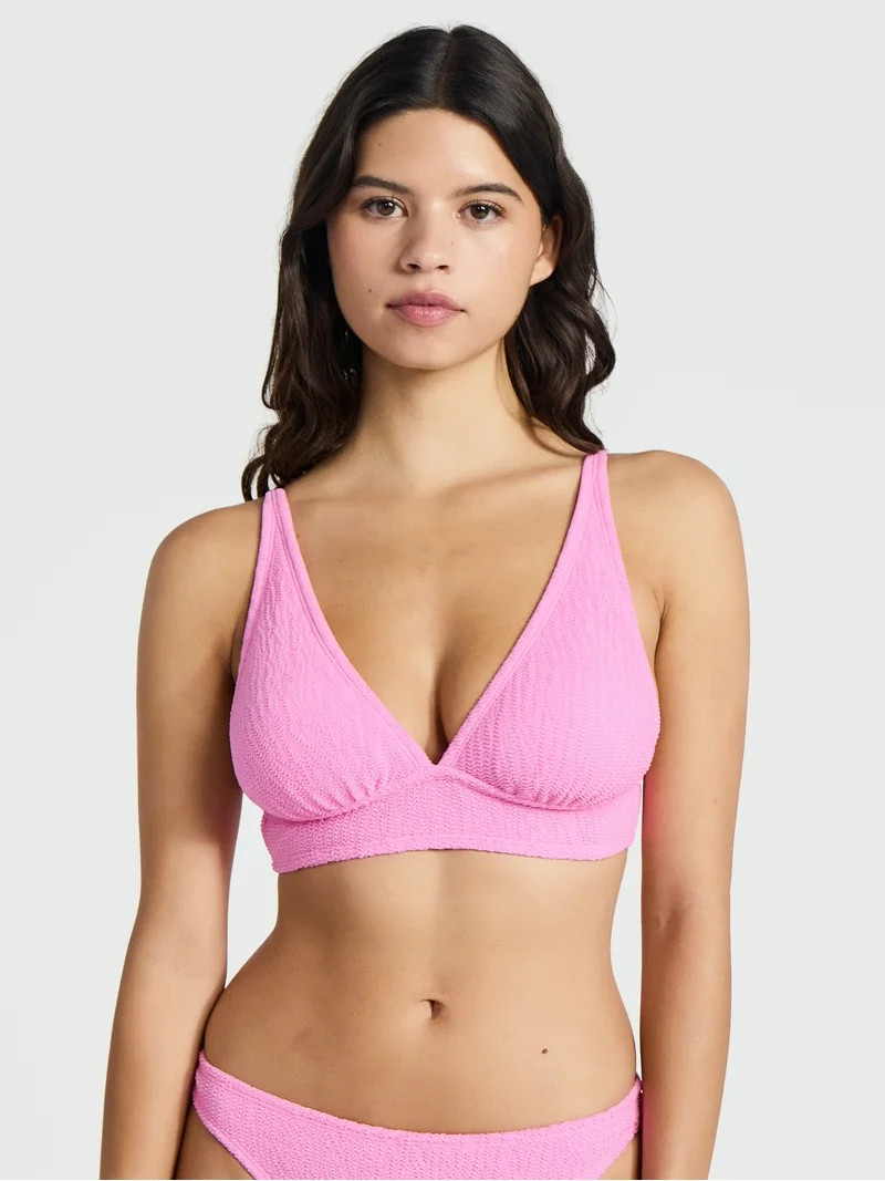 No Boundaries Crinkle Halter Bikini Top, Women’s | Walmart (US)