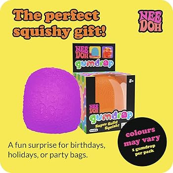 Schylling NeeDoh Gumdrop - Textured Sensory Toy with Super Solid Squish - 2.5" Tall - Colors May ... | Amazon (US)