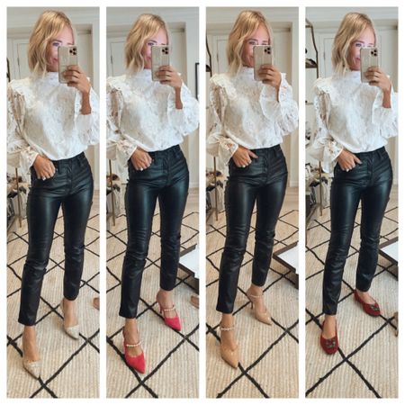 Holiday style
Linea Paolo shoes
Holiday shoe
Use code covet10 to save on lace top
Black faux leather pant

#LTKshoecrush #LTKstyletip #LTKunder100