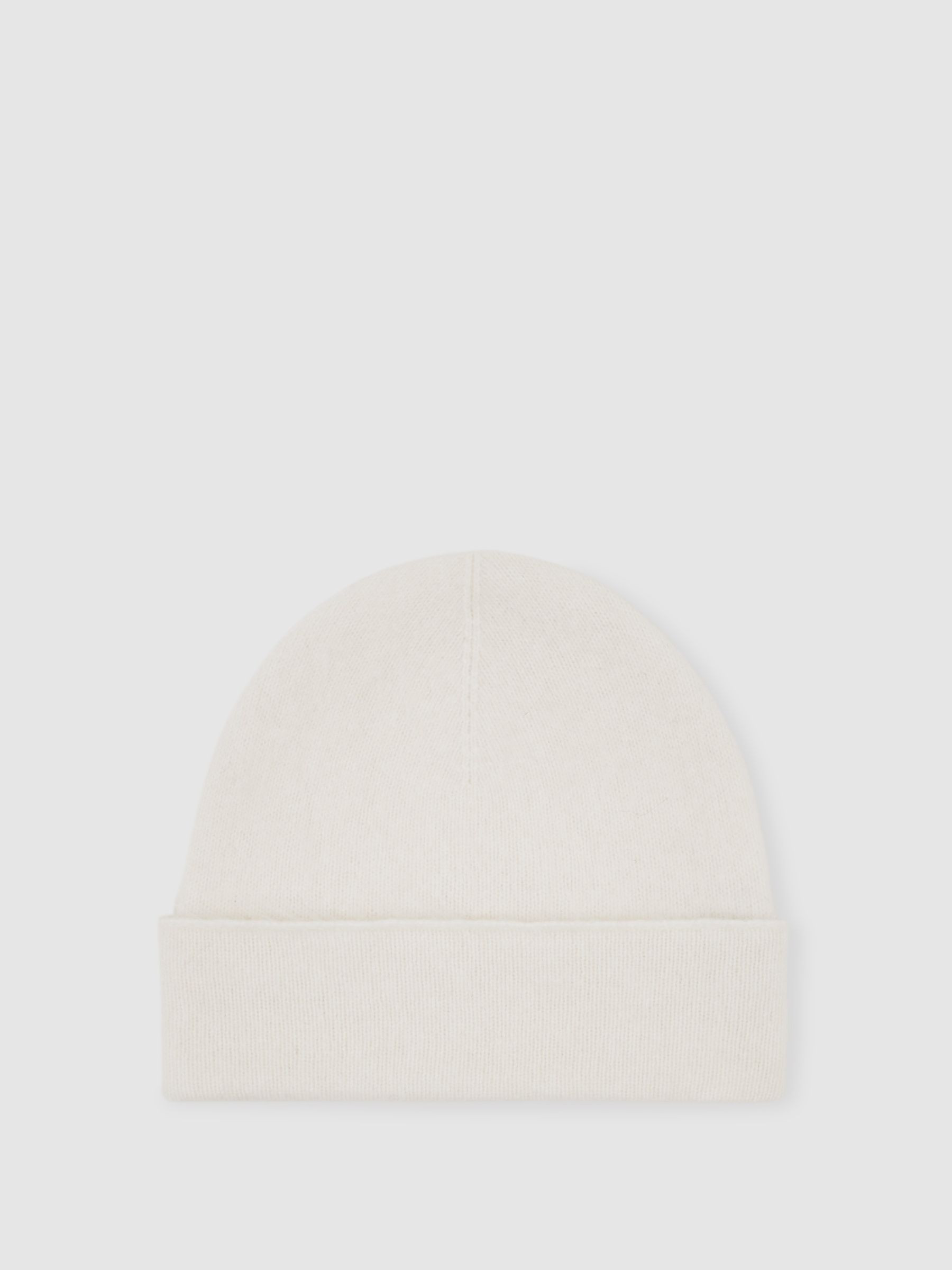 Reiss 100% Cashmere Beanie in Cream - REISS | Reiss UK