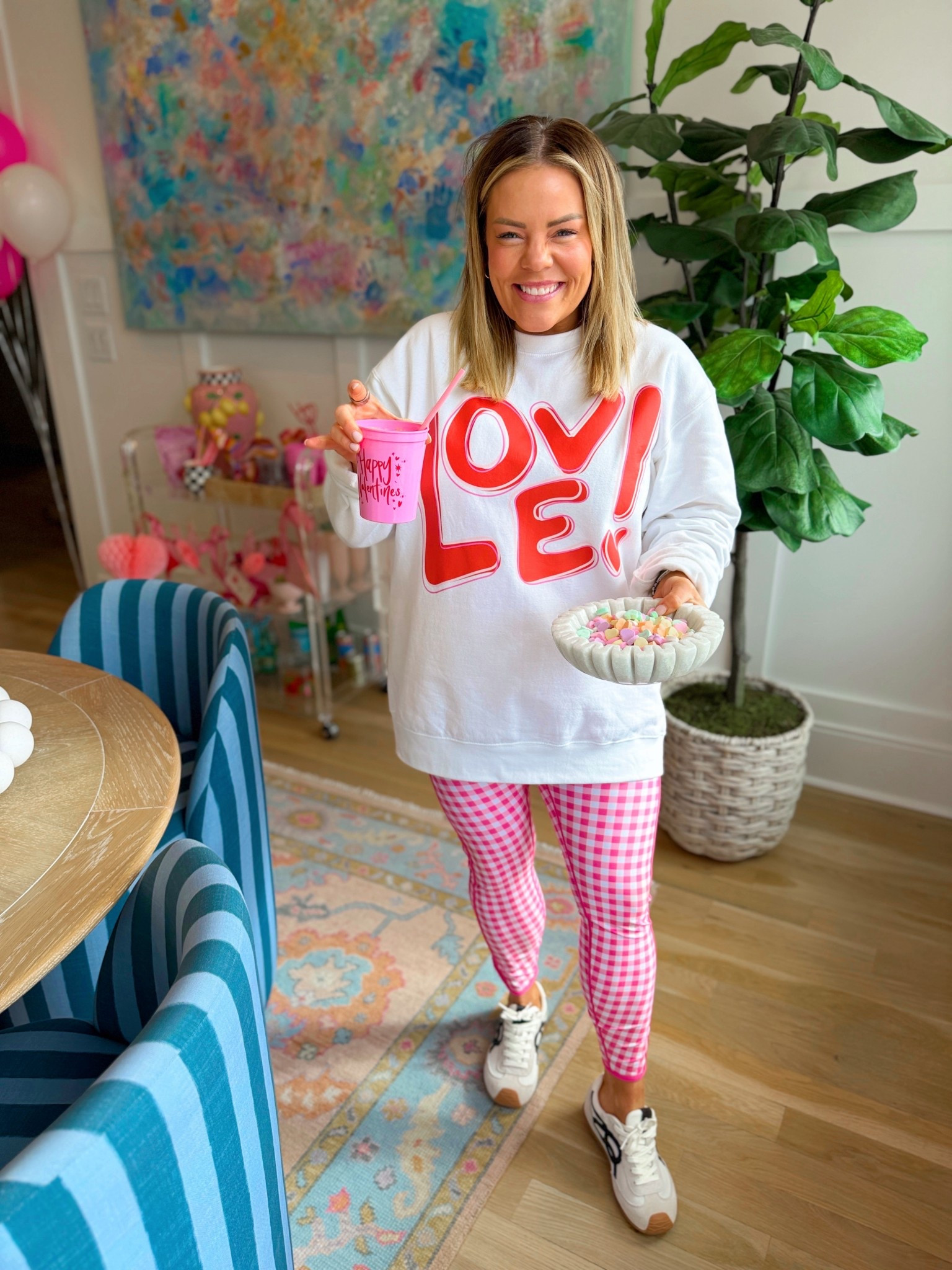 valentines day outfit, valentines day sweatshirt, love sweatshirt, trendy fashion, preppy style, gingham print, february closet staples 

#LTKSeasonal #LTKootd #LTKValentine