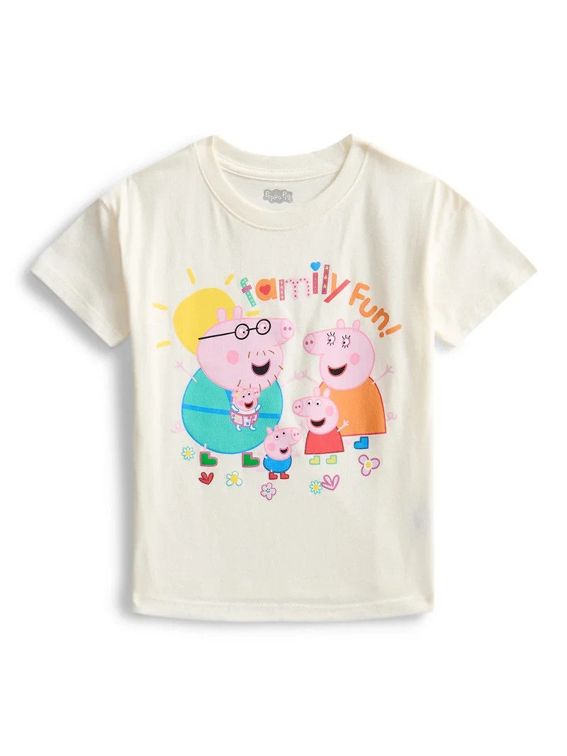 Peppa Pig Toddler Graphic Crewneck Tee with Short Sleeves, Sizes 12M-5T | Walmart (US)