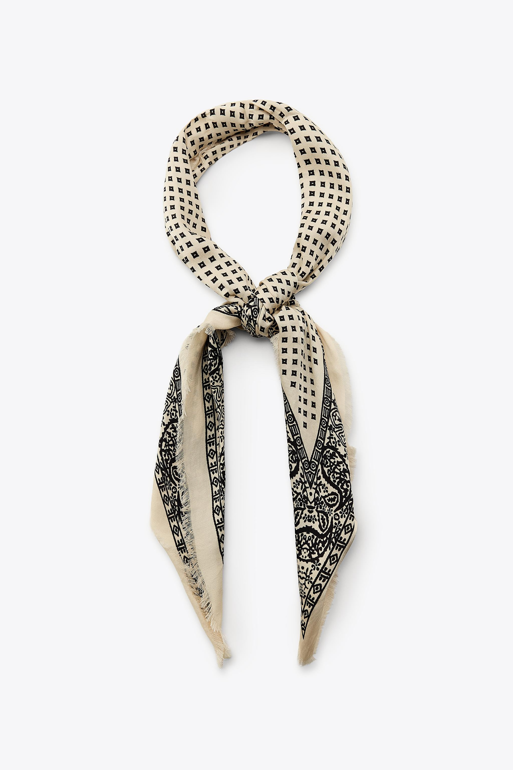 PRINTED SATIN BANDANNA | Zara US