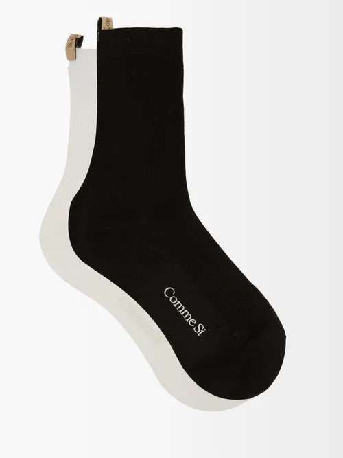Comme Si - Pack Of Four Agnelli Cotton Socks - Womens - Multi | Matches (US)