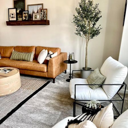 Living Room Design / Leather Couch / Accent Chairs / Olive Tree

#LTKfamily #LTKhome #LTKFind