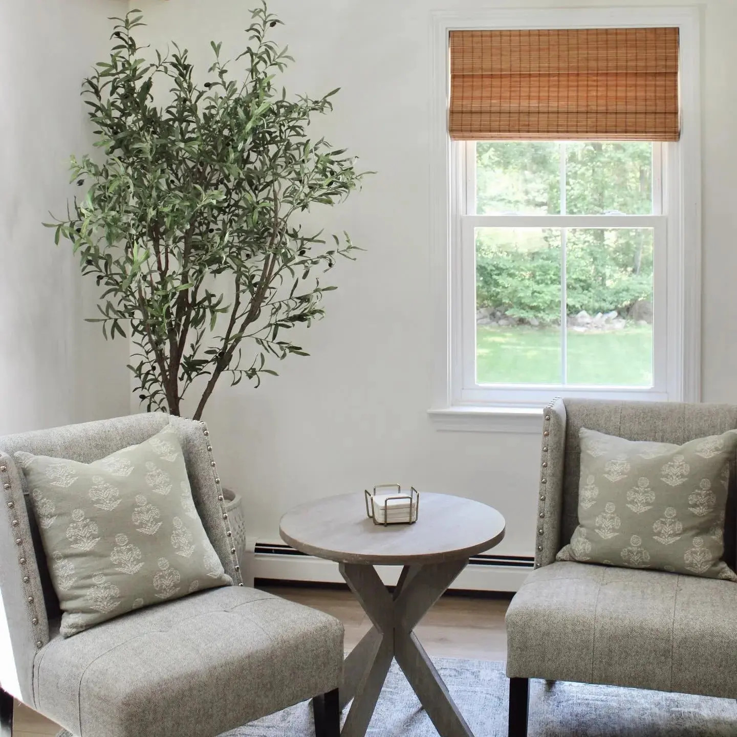 Sybil Bamboo Roman Shade - Flax | TWOPAGES