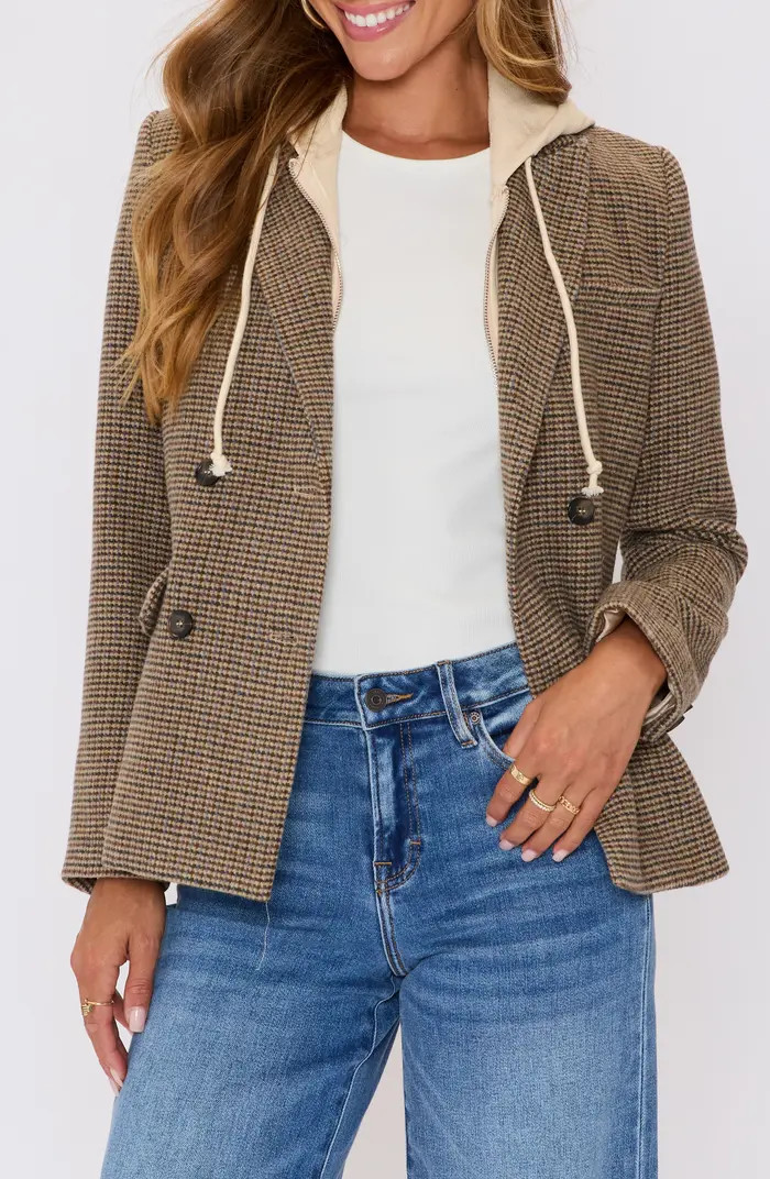 Wren Mixed Media Check Jacket | Nordstrom