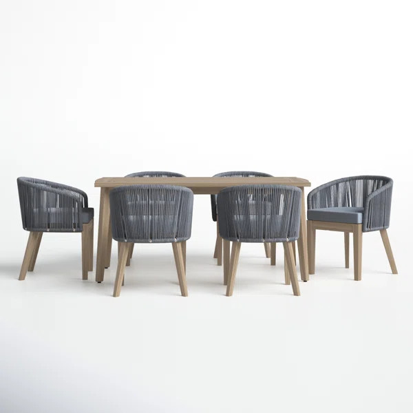 Bowery 6 - Person Rectangular Outdoor Dining Set | Wayfair Professional